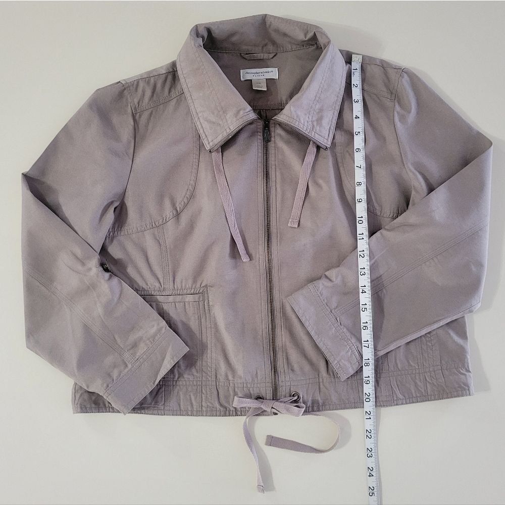 Christopher & Banks Women's Taupe Tan Lightweight Unlined Jacket - Picture 4 of 16